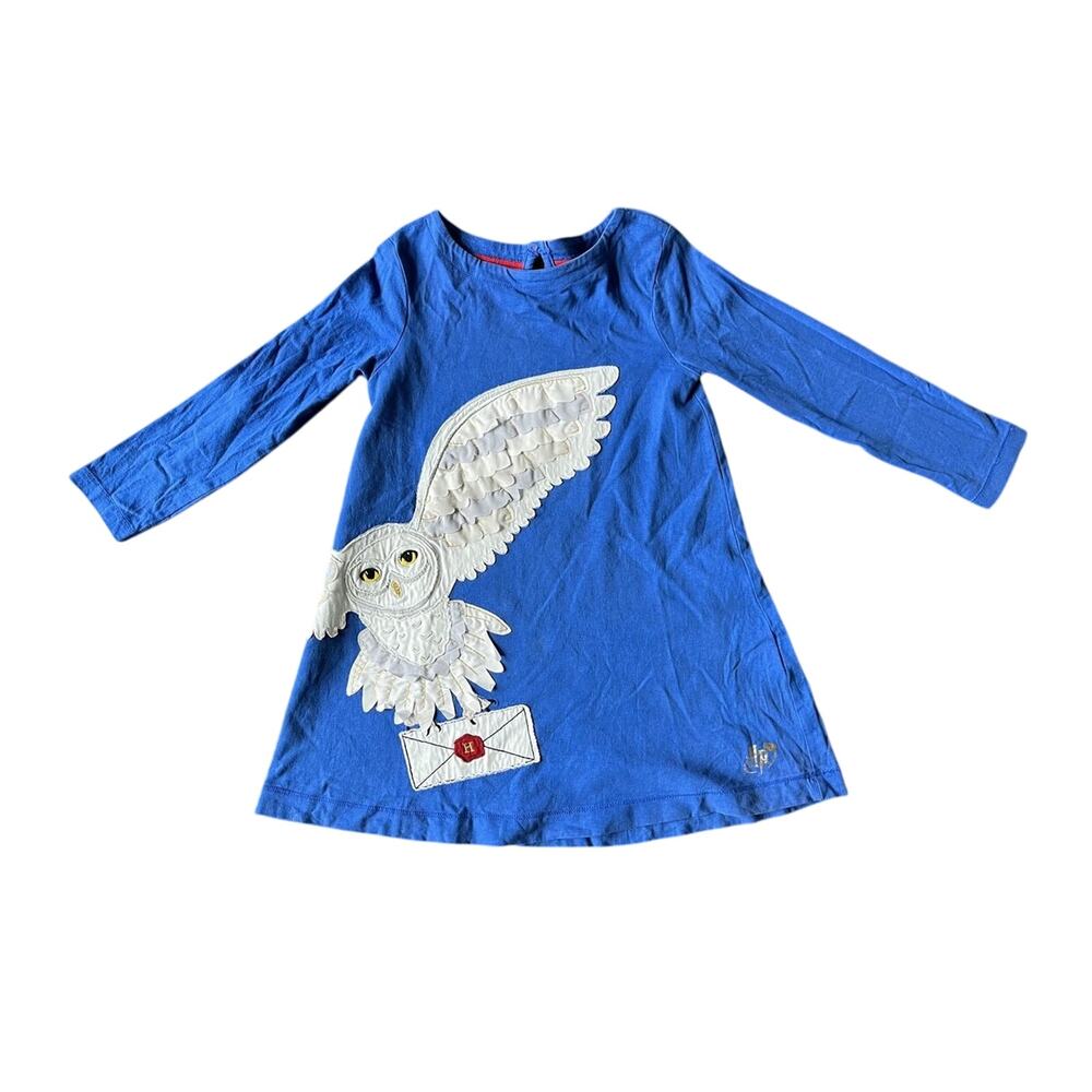 Mini Boden x Harry Potter Hedwig Blue Dress, size 4-5Y